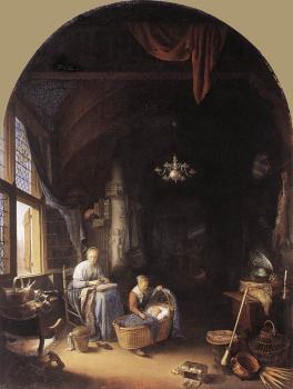 Gerrit Dou : Young Mother